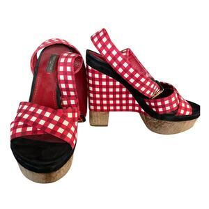 Louis Vuitton Red Gingham Sandals
